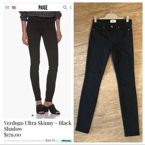 New Paige black skinny jeans